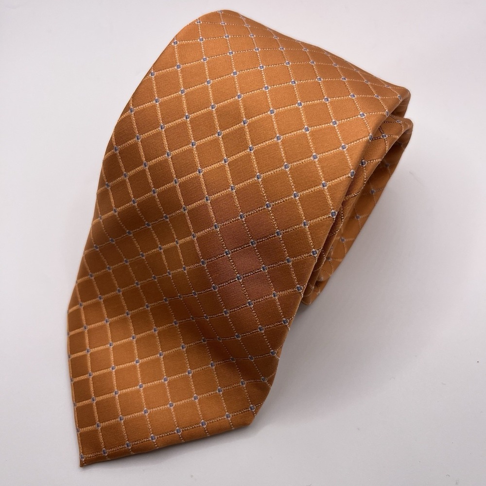 Donald J Trump Signature Collection Tie Necktie Orange Geometric Silk